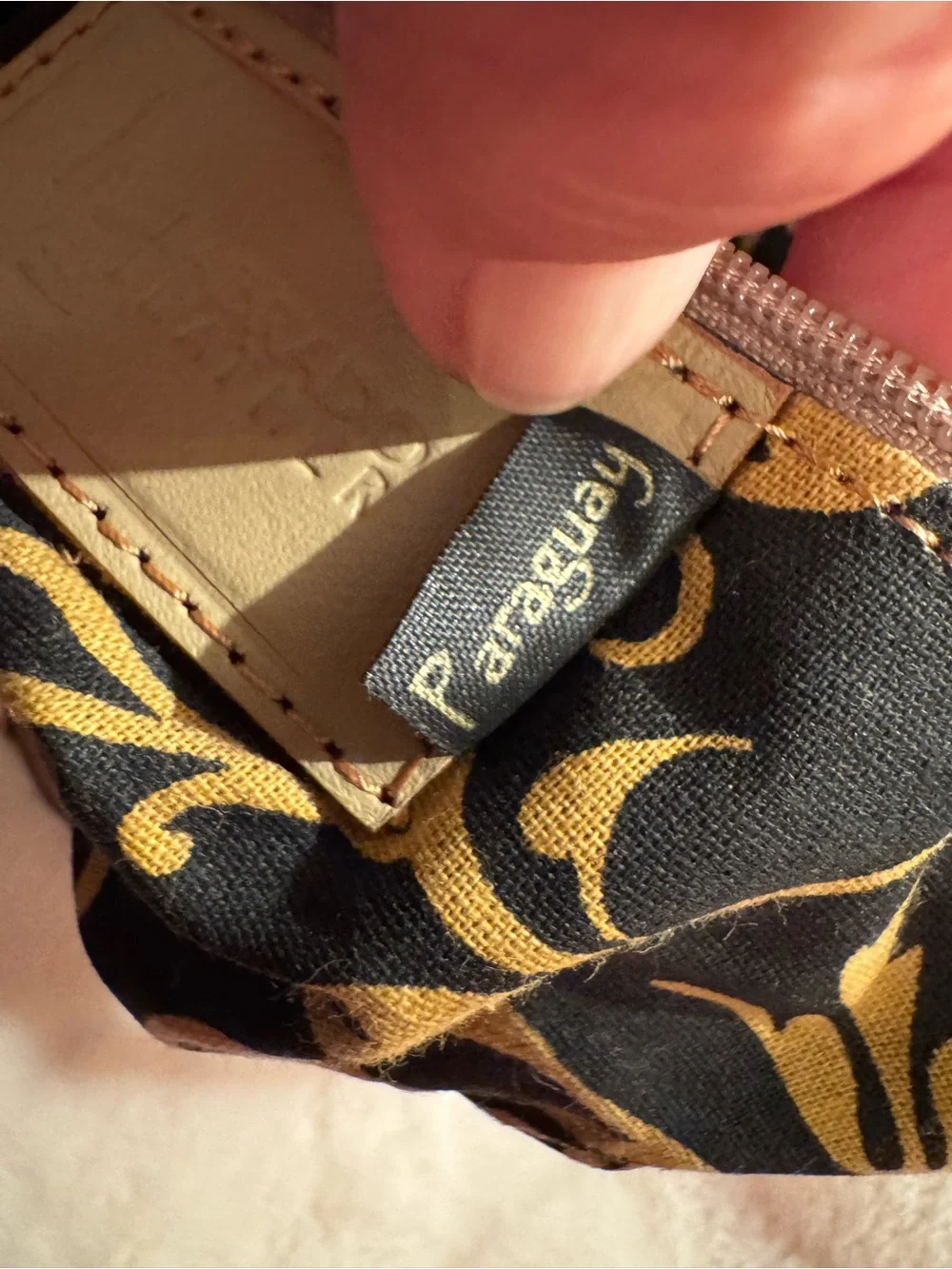 Labrado Leather in Beige and Brown - crossbody Embossed Leather Design - Picture 12 of 15